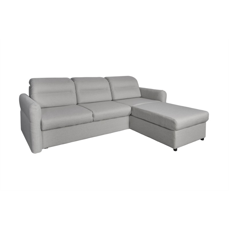 Modular corner sofa convertible 5 places fabric ADRIATIK Light grey - image 55192