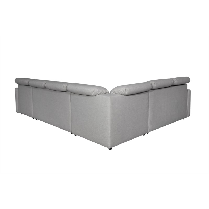 Modular corner sofa convertible 5 places fabric ADRIATIK Light grey - image 55199