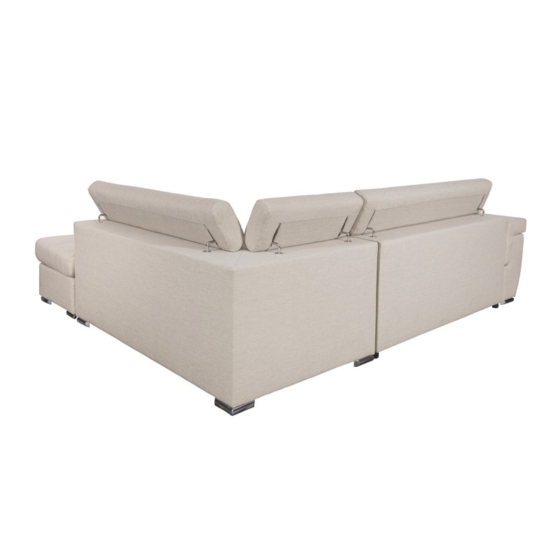 Corner sofa convertible 5 places trunk fabric Angle Right IVY Beige - image 55274
