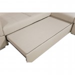 Corner sofa convertible 5 places trunk fabric Angle Right IVY Beige