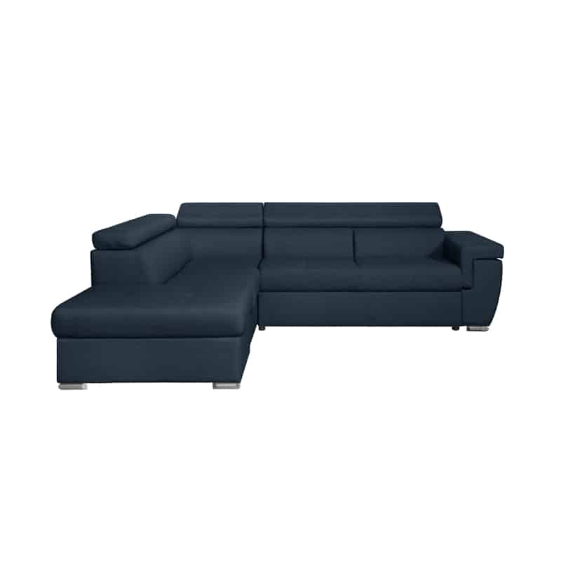 Corner sofa convertible 5 places trunk fabric Corner Left IVY Oil Blue - image 55301
