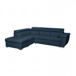 Corner sofa convertible 5 places trunk fabric Corner Left IVY Oil Blue