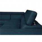 Corner sofa convertible 5 places trunk fabric Corner Left IVY Oil Blue