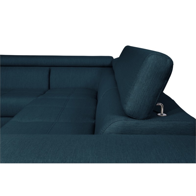 Corner sofa convertible 5 places trunk fabric Corner Left IVY Oil Blue - image 55311