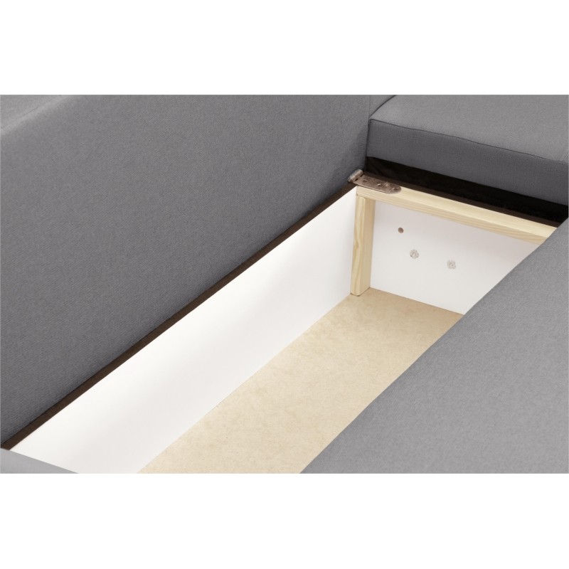 Convertible corner sofa 4 places fabric CATHIA Light grey - image 55344