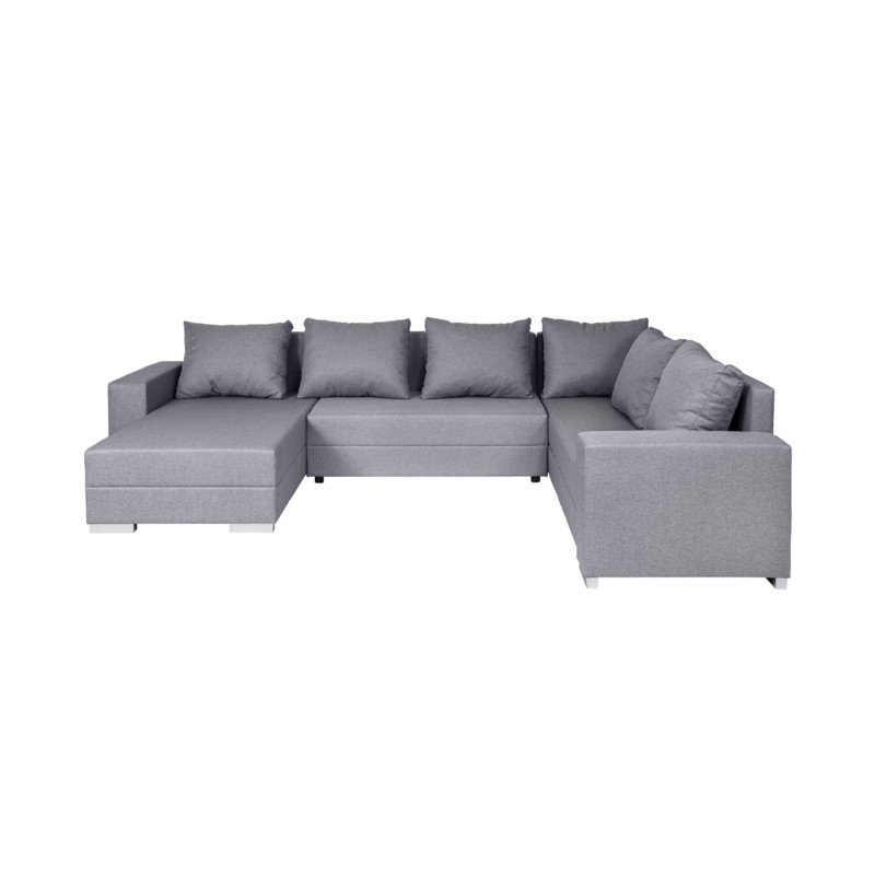 Convertible corner sofa 4 places fabric Right Angle STELA Light grey - image 55374
