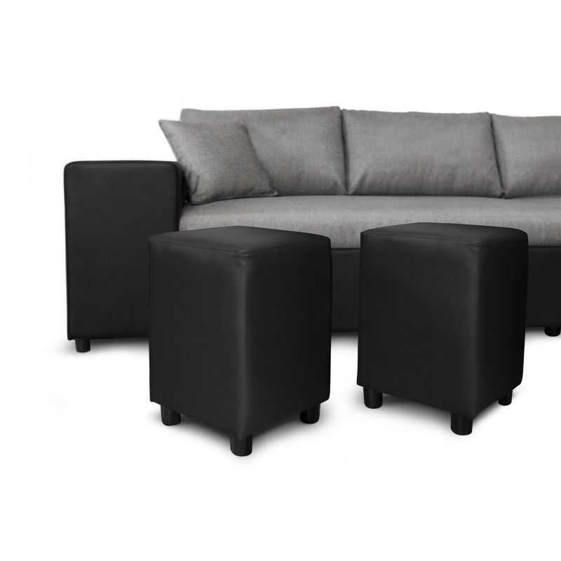 3 seater convertible corner sofa niche on the left KATIA Grey, black - image 55414