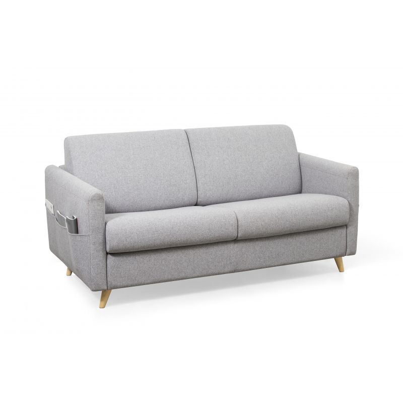 Quick sleeping sofa fabric 3 places TAMY (Light grey) - image 55454