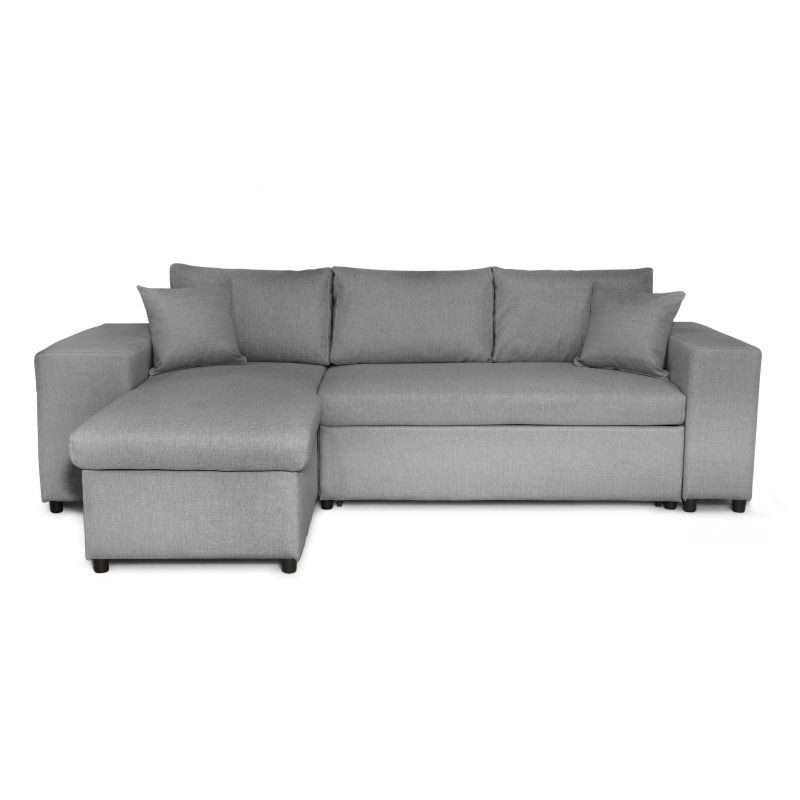El sofá de esquina 3 coloca el puf de tela en el estante derecho a la izquierda ADRIEN (gris claro) - image 55477