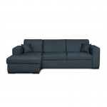 Convertible corner sofa 4 places fabric Left Corner CARIBI (Petrol blue)