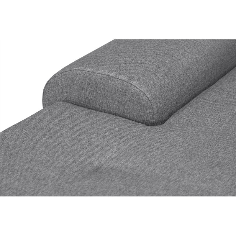 Convertible corner sofa 6 places fabric Right Angle WIDE (Light grey) - image 55756