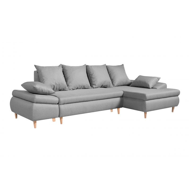 Convertible corner sofa 5 places fabric Right Angle CHAPUIS (Grey) - image 55765