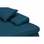 Convertible corner sofa 5 places fabric Right Angle CHAPUIS (Petrol blue)