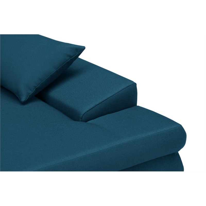 Convertible corner sofa 5 places fabric Right Angle CHAPUIS (Petrol blue) - image 55771