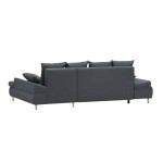 Convertible corner sofa 5 places fabric Right Angle CHAPUIS (Dark grey)