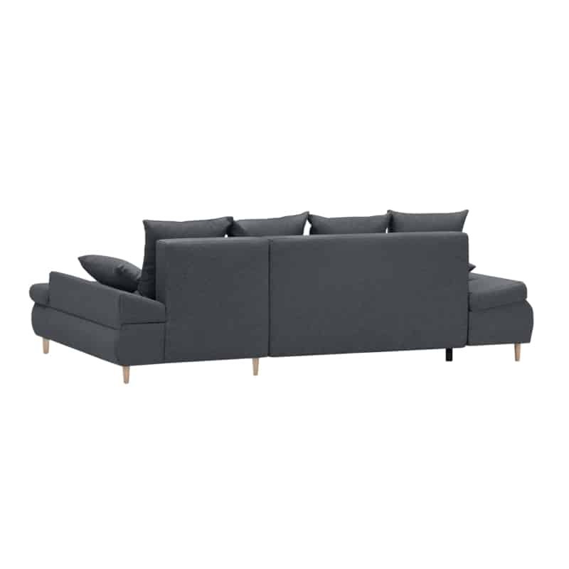 Convertible corner sofa 5 places fabric Right Angle CHAPUIS (Dark grey) - image 55815