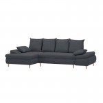 Convertible corner sofa 5 places fabric Left Angle CHAPUIS (Dark grey)