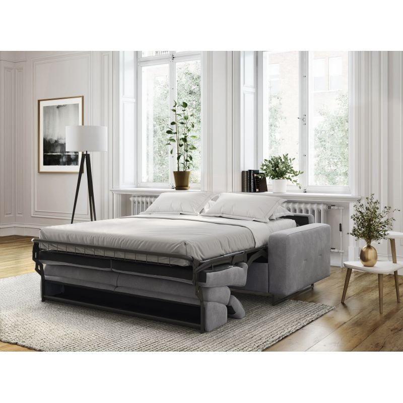 Sofa bed 3 places fabric MINA (Light grey) - image 55858