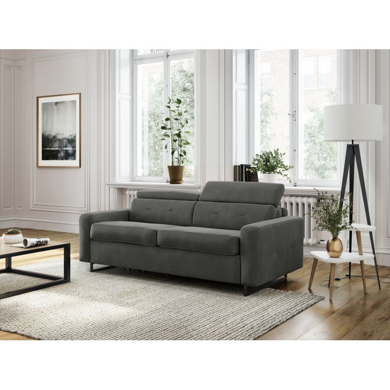 Sofa bed 3 places fabric MINA (Dark grey) - image 55869