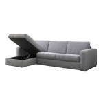 Convertible corner sofa 3 places fabric Left Angle LANDIN (Light grey)