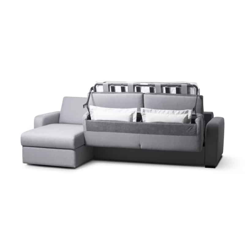Convertible corner sofa 3 places fabric Left Angle LANDIN (Light grey) - image 55889