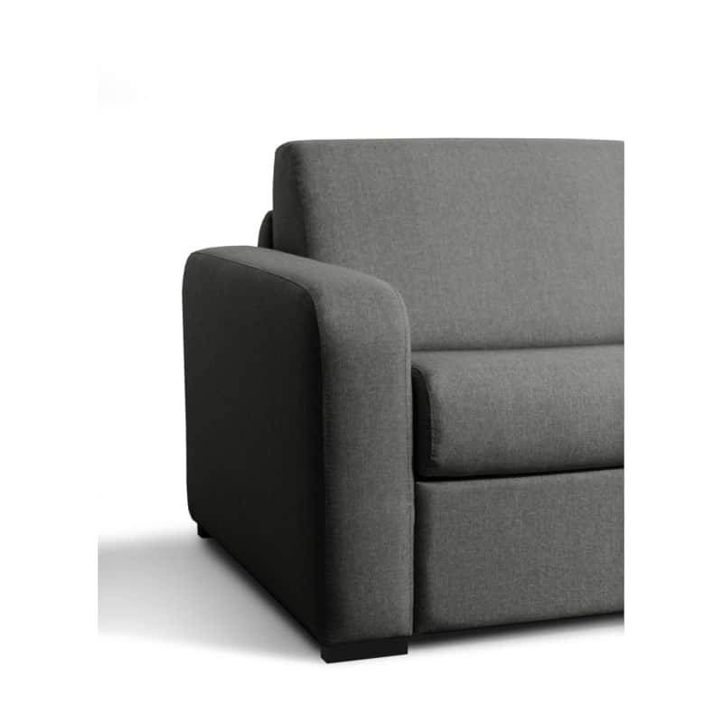 Convertible corner sofa 3 places fabric Right Angle LANDIN (Dark grey) - image 55901