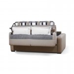 Sofa bed 3 places fabric Mattress 160 cm LANDIN (Beige)