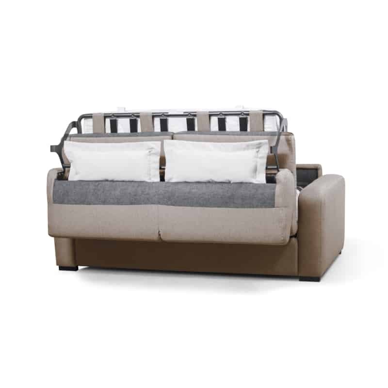 Sofa bed 3 places fabric Mattress 160 cm LANDIN (Beige) - image 55917