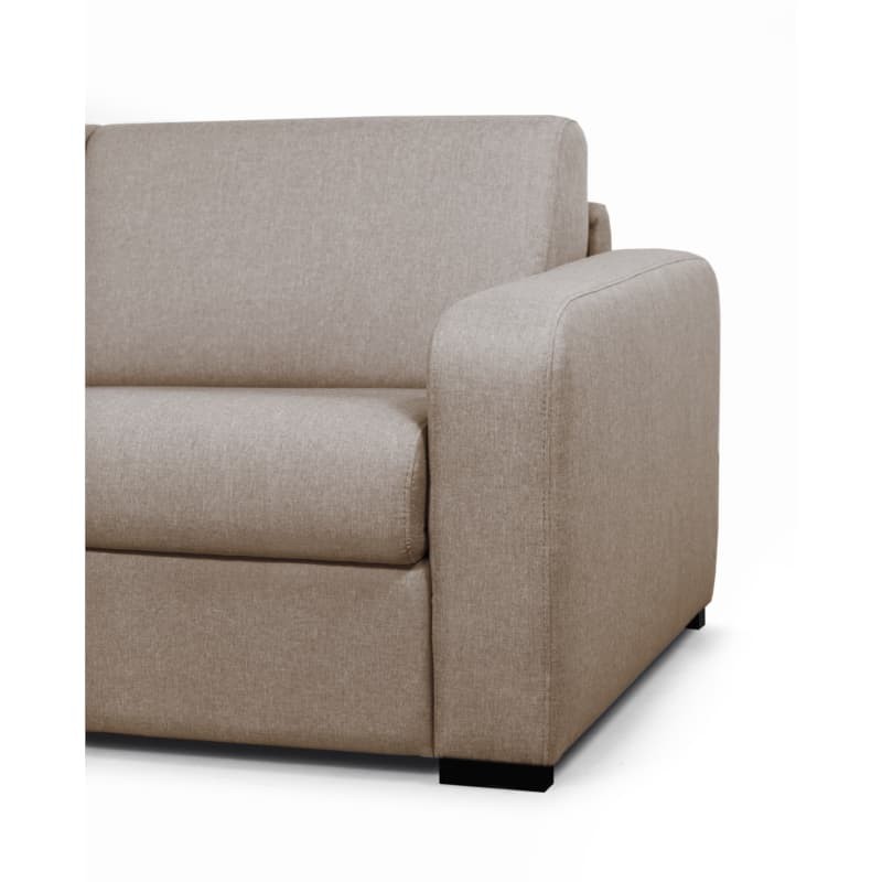 Sofa bed 3 places fabric Mattress 160 cm LANDIN (Beige) - image 55923