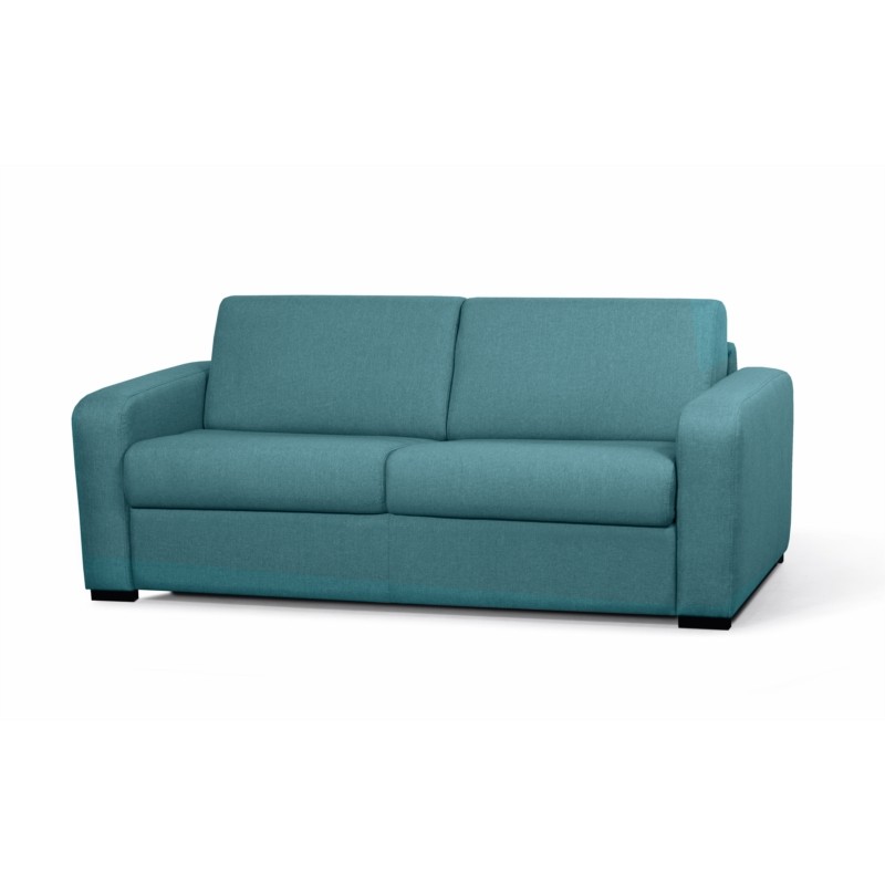  Sofa bed 3 places fabric Mattress 160 cm LANDIN (Duck blue) - image 55924