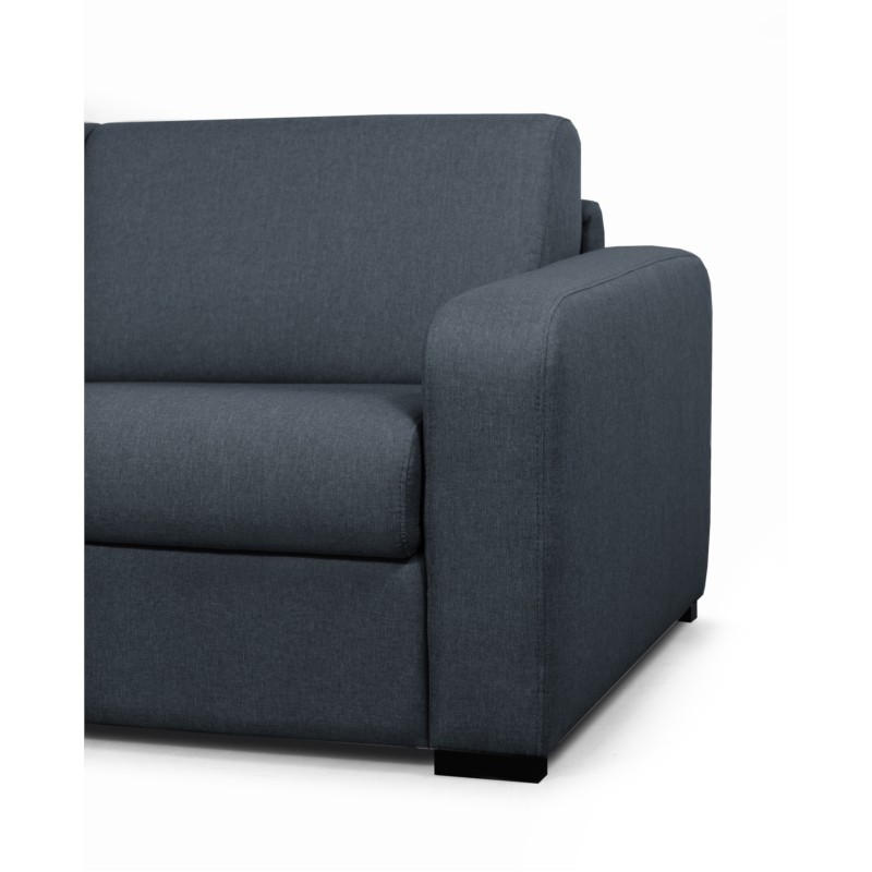 Sofa bed 3 places fabric Mattress 160 cm LANDIN (Dark blue) - image 55935