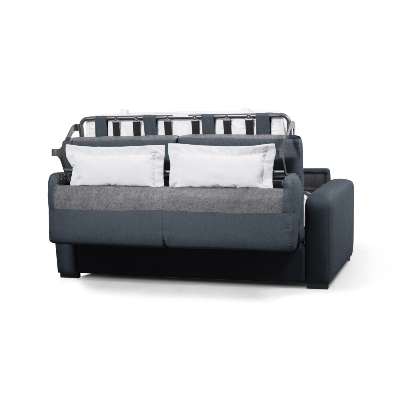 Sofa bed 3 places fabric Mattress 160 cm LANDIN (Dark blue) - image 55939