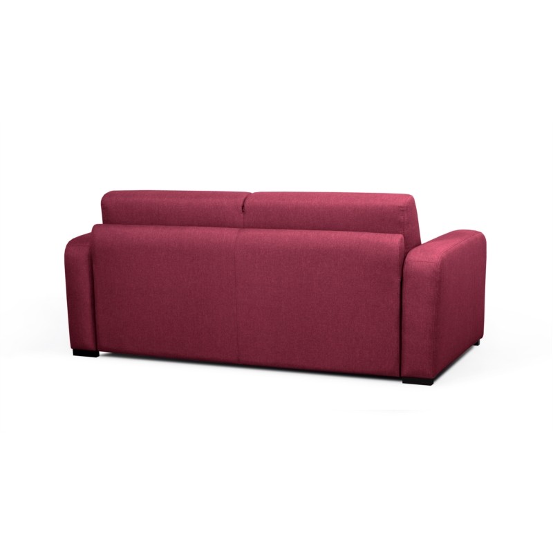  Sofa bed 3 places fabric Mattress 160 cm LANDIN (Bordeaux) - image 55947