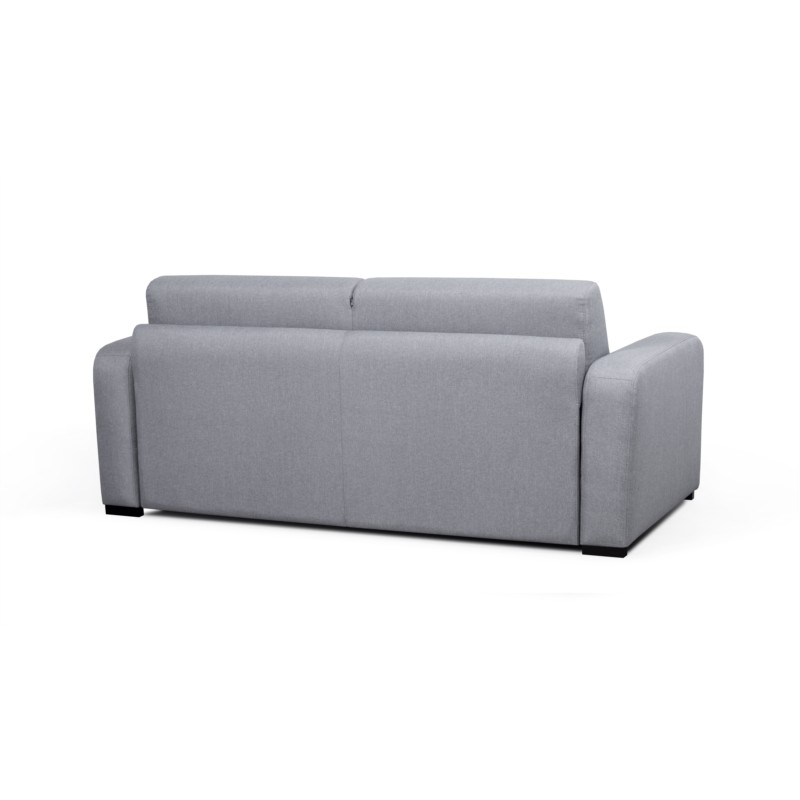  Sofa bed 3 places fabric Mattress 160 cm LANDIN (Light grey) - image 55959