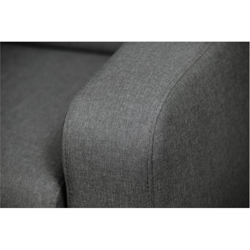  Sofa bed 3 places fabric Mattress 160 cm LANDIN (Dark grey) - image 55970