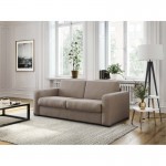 Sofa bed 3 places fabric Mattress 140 cm LANDIN (Beige)