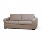 Sofa bed 3 places fabric Mattress 140 cm LANDIN (Beige)