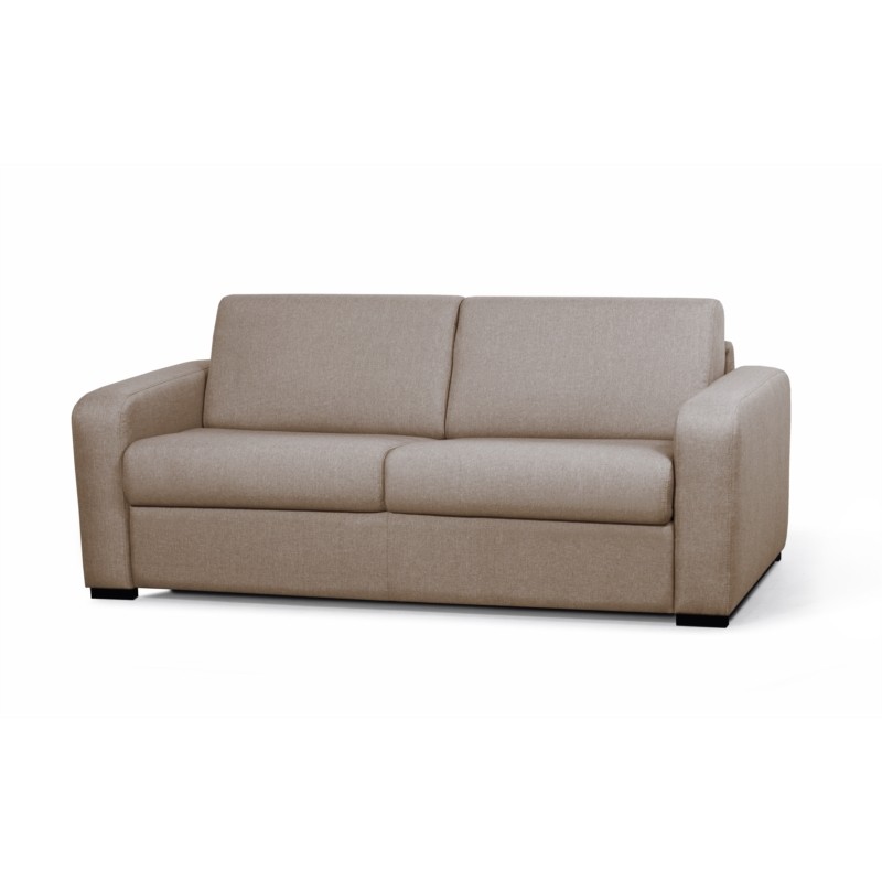 Sofa bed 3 places fabric Mattress 140 cm LANDIN (Beige) - image 55983