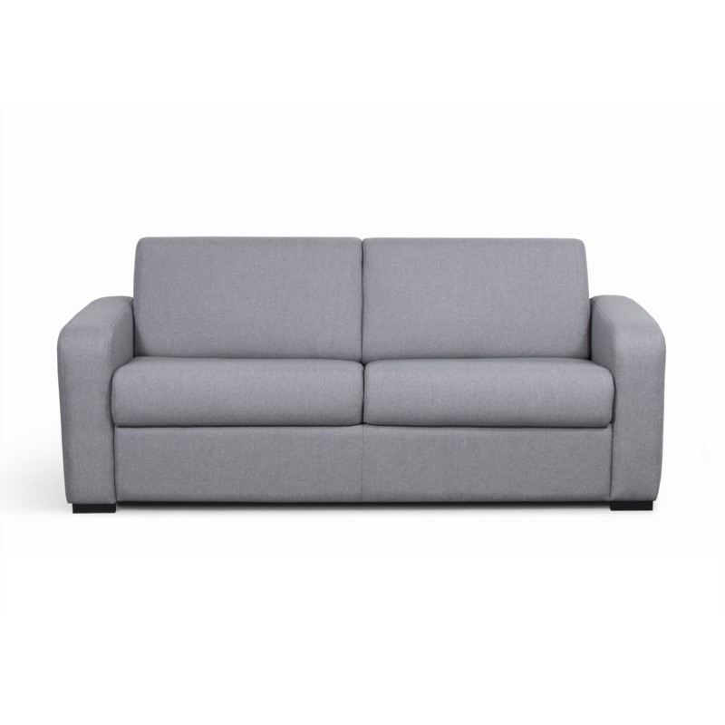 Sofa bed 3 places fabric Mattress 140 cm LANDIN (Light grey) - image 56025