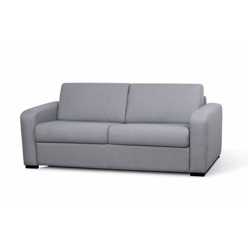 Sofa bed 3 places fabric Mattress 140 cm LANDIN (Light grey) - image 56026