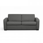 Sofa bed 3 places fabric Mattress 140 cm LANDIN (Dark grey)