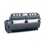 Sistema divano letto express posti letto 3 posti tessuto CANDY (Blu scuro)