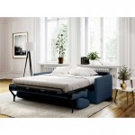 Sofa bed system express sleeping 3 places fabric CANDY (Dark blue)
