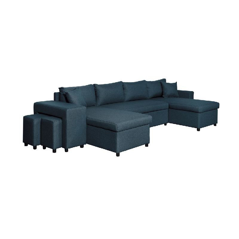 6-seater convertible corner sofa RAPHY fabric (Dark grey) - image 56208