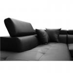 Convertible corner sofa 5 places imitation Left Corner RIO (Black)