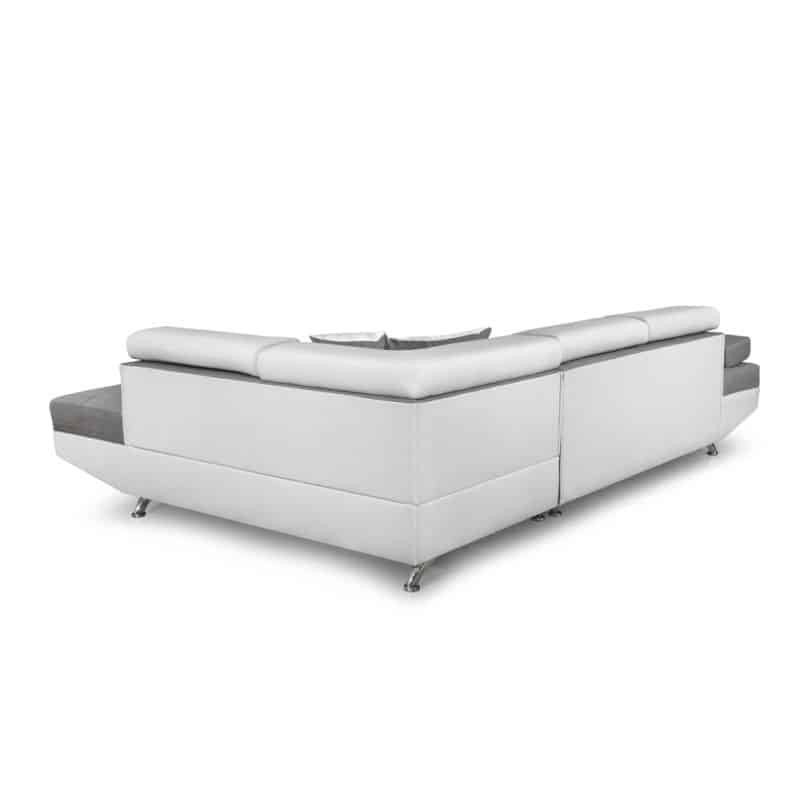 Convertible corner sofa 5 places imitation Right Angle RIO (Grey, white) - image 56261