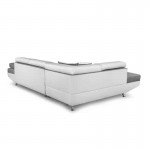 Convertible corner sofa 5 places imitation Left Angle RIO (Grey, white)
