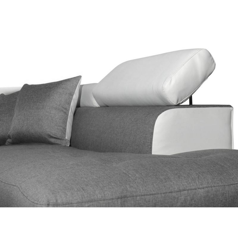 Convertible corner sofa 5 places imitation Left Angle RIO (Grey, white) - image 56270