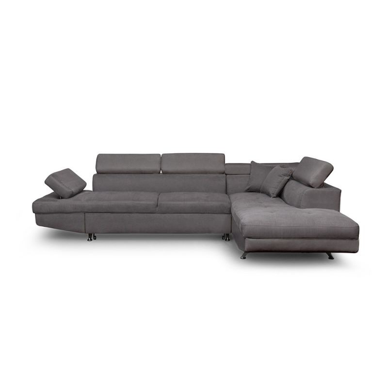 Convertible corner sofa 5 places microfiber Right Angle RIO (Grey) - image 56296