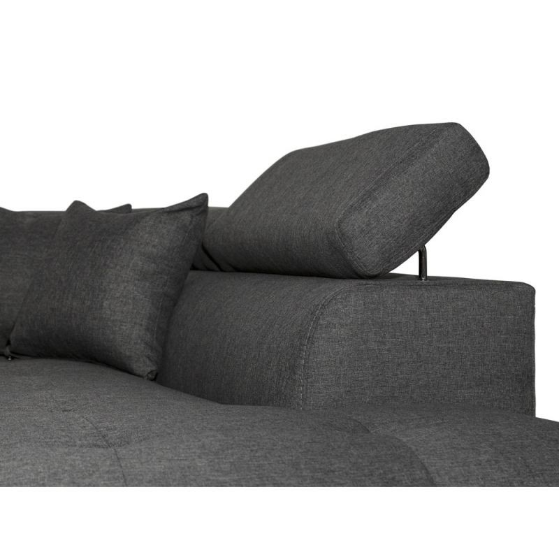 Convertible corner sofa 5 places fabric Right Angle RIO (Dark grey) - image 56315
